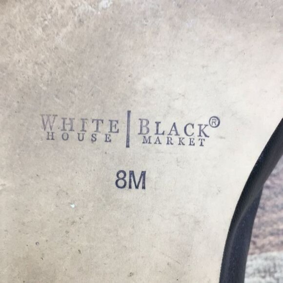 White House Black Market Black Red Gemstone Toe Ballet Flats Womens 8M Slip‎ On - Picture 11 of 13